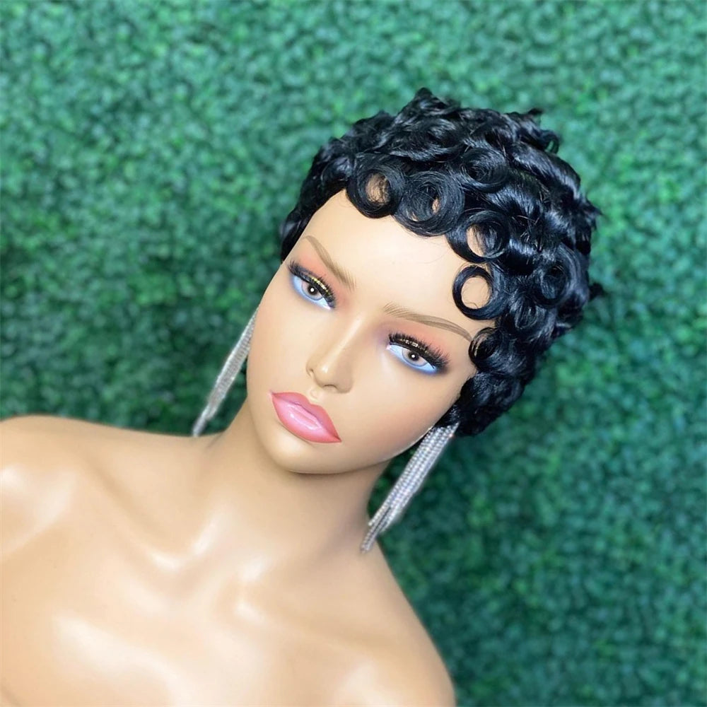 Short Curly Pixie Cut Wig