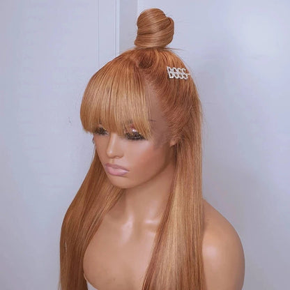 Straight Honey Blonde Bangs